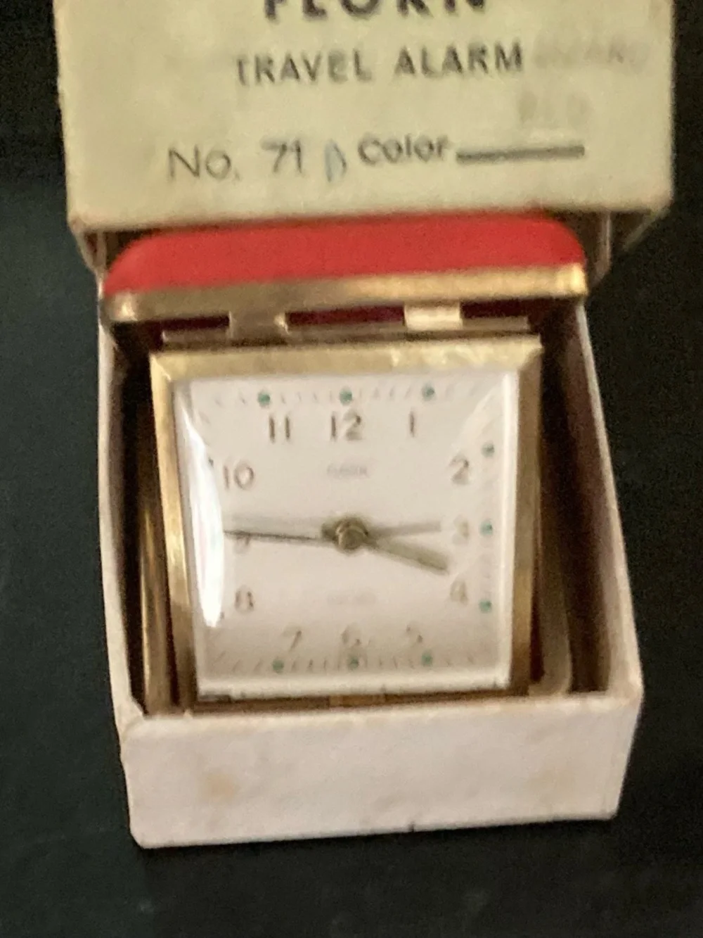 Vintage FLORN No. 71B Seven Jewel German Travel Alarm Clock
